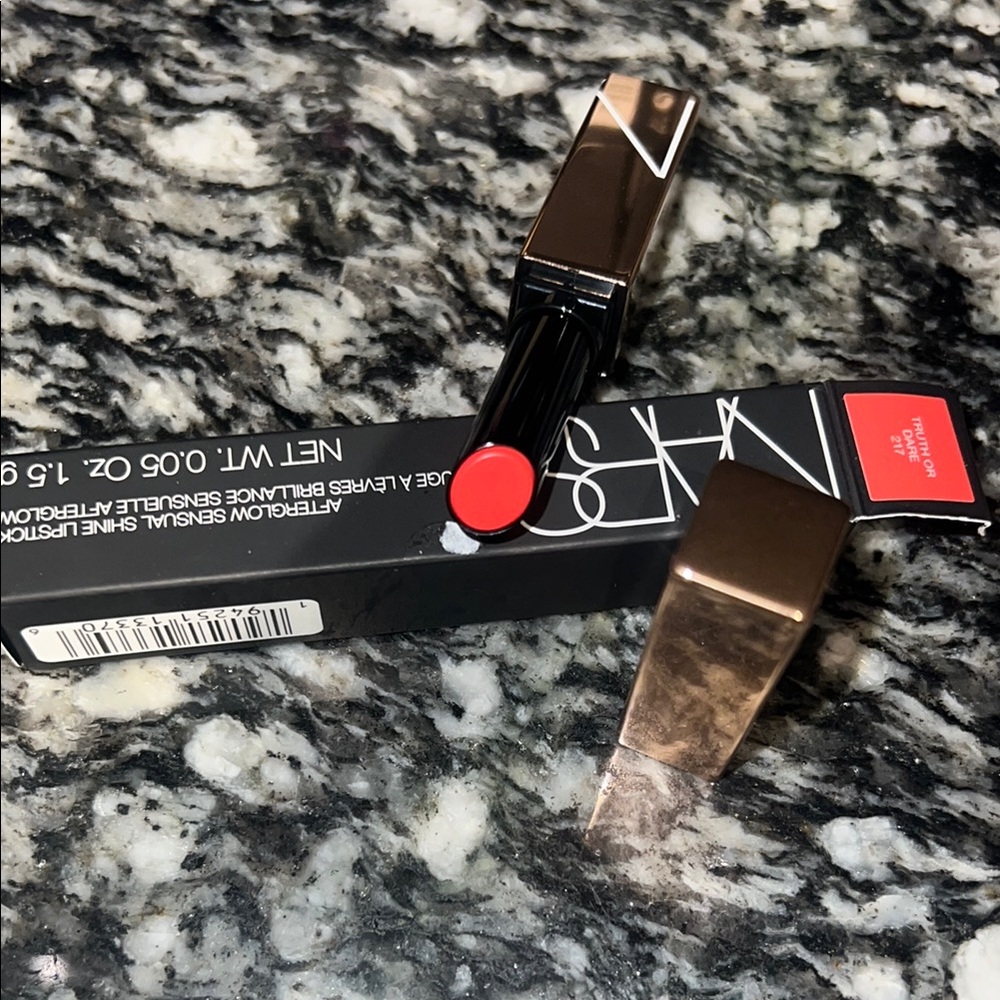 NARS afterglow, sensual, shine lipstick- truth, or dare 217